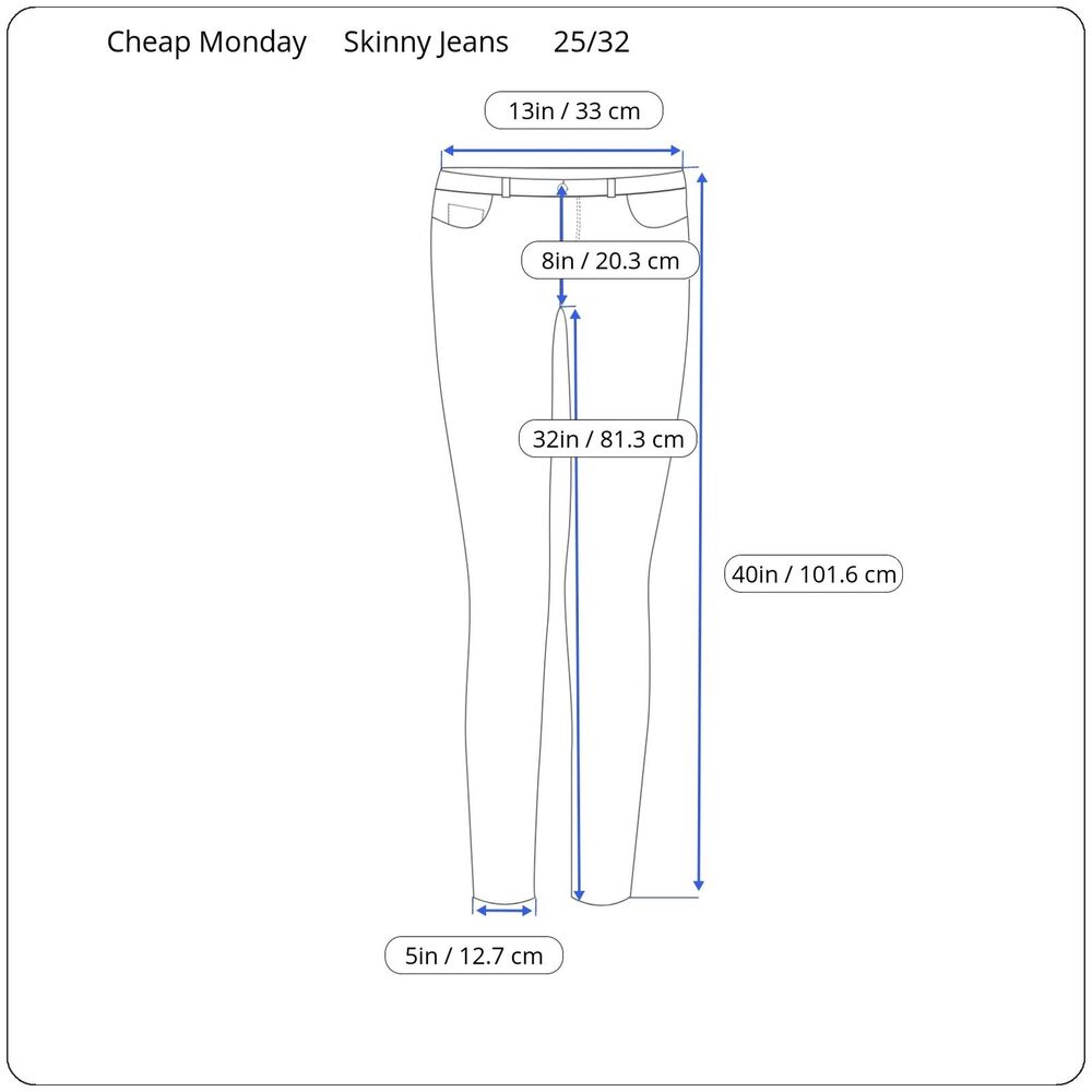 Cheap Monday Jeans Womens 25 Narrow Unwash Low Rise Dark Wash Grunge Street - Picture 12 of 12